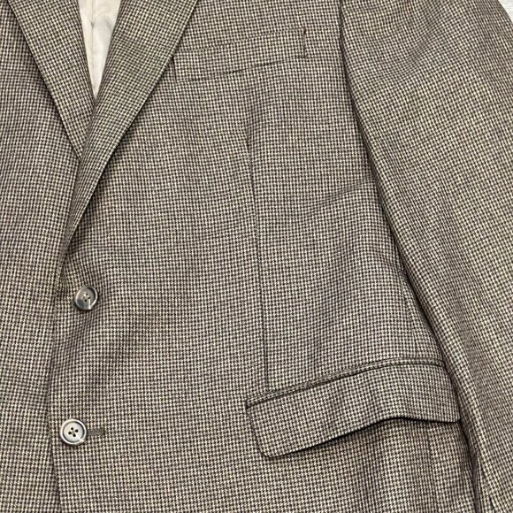 Chaps Mens Houndstooth Blazer Jacket 46R 65% Polyester 35% Rayon Two-Button Sing - Picture 7 of 8